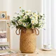 Vase de bureau de fleurs séchées en bambou artisanat d'art à la maison pot de fleurs tissé rétro