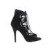 Steve Madden Heels: Black Solid Shoes - Women's Size 8 - Peep Toe