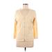 Max Studio Silk Cardigan Sweater: Tan Color Block Sweaters & Sweatshirts - Women's Size Medium