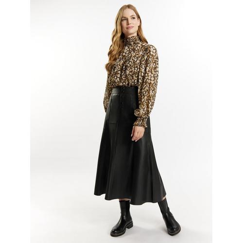Dreimaster Lederrock Damen schwarz, L