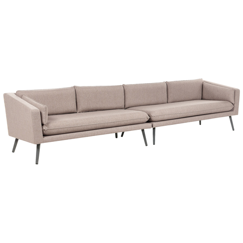 Garten-Ecksofa Beige Stoffbezug L-förmig 4-Sitzer Modulsofa Modern Garten Terrasse Wohnzimmer Möbel Wohnecke Wohnlandschaft Sitzecke Sitzmöbel