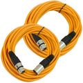 Seismic Audio Pair of Orange 25 XLR Male to Female Microphone Patch Cables Orange - SAXLX-25Orange-2Pack