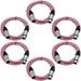 Seismic Audio - SAXLX-6Pink-6Pack - 6 Pack of 6 Foot Pink XLR Patch Cables Mic Cords - 3 Pin XLR Male to XLR Female Microphone Cables - 6