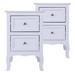 2pcs Country Style Nightstands with 2 Drawers and Wood Legs