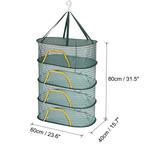 Folded Mesh Clothes Hanging Dryer, Sweater Drying Rack, Dark Green - Dark Green