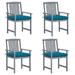 Htovila Patio Chairs with Cushions 4 pcs Gray Solid Acacia Wood