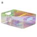 Waroomhouse Modern Tissue Holder Acrylic Tray Acrylic Storage Box with Hollow Handle Multi-functional Desktop Organizer for Makeup Jewelry Office Supplies Kitchen