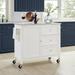 HomeStock Boldly Bohemian Stainless Steel Top Kitchen Island/Cart White/Stainless Steel