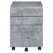 Ergode File Cabinet Faux Concrete & Silver