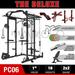 Mikolo Power Rack Cage 1500 lbs Weight Rack with Cable Crossover Machine Multi-Function Squat Rack with J Hooks Dip Bars and Landmine for Home Gym (Black)