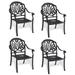 Stylish and Stackable Patio Seating Cast Aluminum Chairs with Cushions in Random Colors(Set of 4)