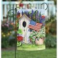 Flag Flying Birdhouse 12x18 Patriotic USA Summer Flower Garden Flag