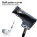 Fairnull Golf Putter Cover Dustproof Velvet Lining Wear Resistant Exquisite Pattern Waterproof Faux Leather Golf Club Head Cover Golf Putter Protector Golf Supplies