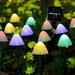 12 Packs Outdoor Solar Garden Lights Outdoor Mushroom String LED Lights Waterproof Mini Solar Powered Mushroom Lights Fairy String Light for Landscape Pathway Yard Party Decor (Colorful)