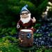Honrane Weather Resistant Luminous Dwarf Ornament with Drum 1 Set Outdoor Garden Resin Gnome Decoration Statue Figurine Festival Gift for Yard Patio Yard Pathway Lawn