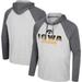 Men's Colosseum Heather Grey Iowa Hawkeyes Hasta La Vista Raglan Hoodie Long Sleeve T-Shirt