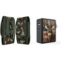 Holster and Wall Charger Bundle for Google Pixel 6a: Vertical Rugged Nylon Belt Pouch Case (Green Camo) and 45W Dual USB Port PD Type-C and USB-A Power Adapter (American Deer Camo)