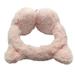 Plush Cat Ear Shape Headset Keep Warm Headphones Retractable Wired Headset for PC Phone (Pink)