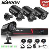 KKmoon DVR Video Recorder & 4 Cameras Set Recording System 4CH 1080P Full High Definition AHD/Analog/TVI/CVI/ DVR CCTV Digital Video Recorder DVR P2P Remote Phone for Home Offi