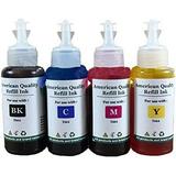 VC Compatible Dye Bottle Replacement for Ep 664 T664 Refill use for Workforce Ecotank Expression ET-2650 ET-2550 ET-2600 ET-4500 ET-4550 ET-2500 printer (Black Cyan Magenta Yellow 4-Pack)