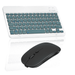 Rechargeable Bluetooth Keyboard and Mouse Combo Ultra Slim Full-Size Keyboard and Ergonomic Mouse for Laptop and All Bluetooth Enabled Mac/Tablet/iPad/PC/Laptop -Pine Green with Black Mouse