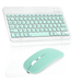 Rechargeable Bluetooth Keyboard and Mouse Combo Ultra Slim Full-Size Keyboard and Ergonomic Mouse for Dell Latitude 3000 3520 Laptop and All Bluetooth Enabled Mac/Tablet/iPad/PC/Laptop - Teal