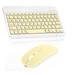 Rechargeable Bluetooth Keyboard and Mouse Combo Ultra Slim Full-Size Keyboard and Ergonomic Mouse for Dell Latitude E5520 Laptop and All Bluetooth Enabled Mac/Tablet/iPad/PC/Laptop -Banana Yellow