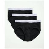 Brooks Brothers Men's Supima Cotton Low-Rise Briefs-3 Pack | Black | Size Small