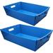 Flipside Plastic Welded Letter Trays - 4.5 Height x 18 Width x 12 Depth - Welded Handle Compact Stackable Storage Space Durable - Blue - Plastic - 2 / Pack | Bundle of 2 Packs