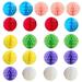 KEINXS 21pcs window ceiling decoration paper flower ball paper honeycomb ball lanterns (3 bright red +3 yellow +3 light purple +3 sky blue +3 dark pink +3 white +3 emerald green)
