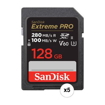 SanDisk 128GB Extreme PRO UHS-II SDXC Memory Card (5-Pack) SDSDXEP-128G-ANCIN
