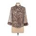 Alfred Dunner 3/4 Sleeve Blouse: Brown Tops - Women's Size 12 Petite