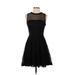 Hitherto Casual Dress - A-Line Crew Neck Sleeveless: Black Print Dresses - Women's Size 4