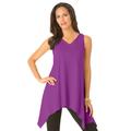 Plus Size Women's Handkerchief-Hem Tunic Tank by Roaman's in Purple Magenta (Size L) Long Shirt