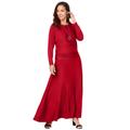 Plus Size Women's 2-Piece Dolman Sleeve Skirt Set by The London Collection in Classic Red (Size 22/24)