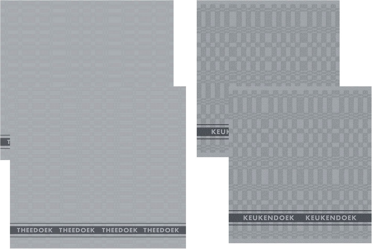 Geschirrtuch DDDDD "Pelle, aus reiner Baumwolle", grau (grau, schwarz), B:60cm L:65cm, 100% Baumwolle, Geschirrtücher, Maße ca. 50x55 cm / 60x65 cm Image