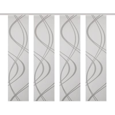 Schiebegardine HOME WOHNIDEEN "TIBERIO 4er SET" Gr. 2, grau, B:60cm H:245cm, Polyester, Gardinen, Schiebegardine 4er SET TIBERIO Image