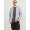 Kapuzensweatjacke "JJEBRADLEY SWEAT ZIP HOOD NOOS PLS", Herren, Gr. 5XL, grau (light grau melange), angeraute Sweatware, Obermaterial: 61% Polyester, 39% Baumwolle, JACK & JONES PLUSSIZE, meliert, modisch, relaxed fit, Langarm Rippbündchen, Sweatjacken