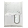 Ella Walk In Baths 30"x52" Acrylic Air & Hydro Massage Walk-In Bathtub, FastFill Faucet, Carrara Wall Surround | 30 H x 38 W x 52 D in | Wayfair