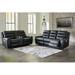 Signature Design by Ashley Warlin 2 - Piece Reclining Living Room Set Faux Leather/Polyester in Black | 40 H x 90 W x 41 D in | Wayfair Living Room Sets