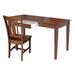 August Grove® Lanagan Rectangular Writing Desk & Chair Wood/Metal in Brown/Red | 30' H x 60" W x 26" D | Wayfair 00071DBBD2E1424EA224735188BC7D7F