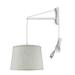 Winston Porter Hartung 1 - Light Plug-In Textured Oatmeal Armed Sconce Metal in White | 10 H x 16 W x 16 D in | Wayfair