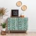 Corrigan Studio® Holli Zollinger Madeira Sun Tile Navy 2 Door Credenza Cabinet Wood in Brown/Green/White | 30 H x 35.5 W x 17.5 D in | Wayfair