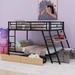 Cathy 2 Drawer Metal Bunk Bed w/ Bookcase by Mason & Marbles Wood in Gray | 64.3 H x 57 W x 78 D in | Wayfair 7EF875AC144548C7A9B724F10C5376D1