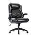 Inbox Zero Laanthony Faux Leather Commercial Use Executive Chair Upholstered in Gray/Black | 45 H x 28.5 W x 32 D in | Wayfair