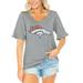 Women's Gameday Couture Gray Denver Broncos Field Finesse Ruffle Sleeve V-Neck T-Shirt