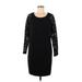 Muse Casual Dress - Shift Scoop Neck 3/4 sleeves: Black Solid Dresses - Women's Size 6