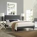 Modway Camille Grey Fabric Platform Bed with Squared Tapered Legs and Wood Frame