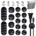 Cable Management Cord Organizer Kit Include 16pcs of Self Adhesive Cable Clips & 10 pcs of Fastening Wire Ties for Car PC Computer TV Office Home Computer ( Black)