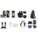 HR Diamond Bling Case for Galaxy S23+ Plus Bundle with Glass Screen Protector Earbuds Car Charger Wall Charger USB Cable Power Bank Crossbody Backpack - Black Gold Eiffel Tower Charms